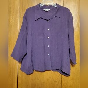 Briggs purple button down blouse